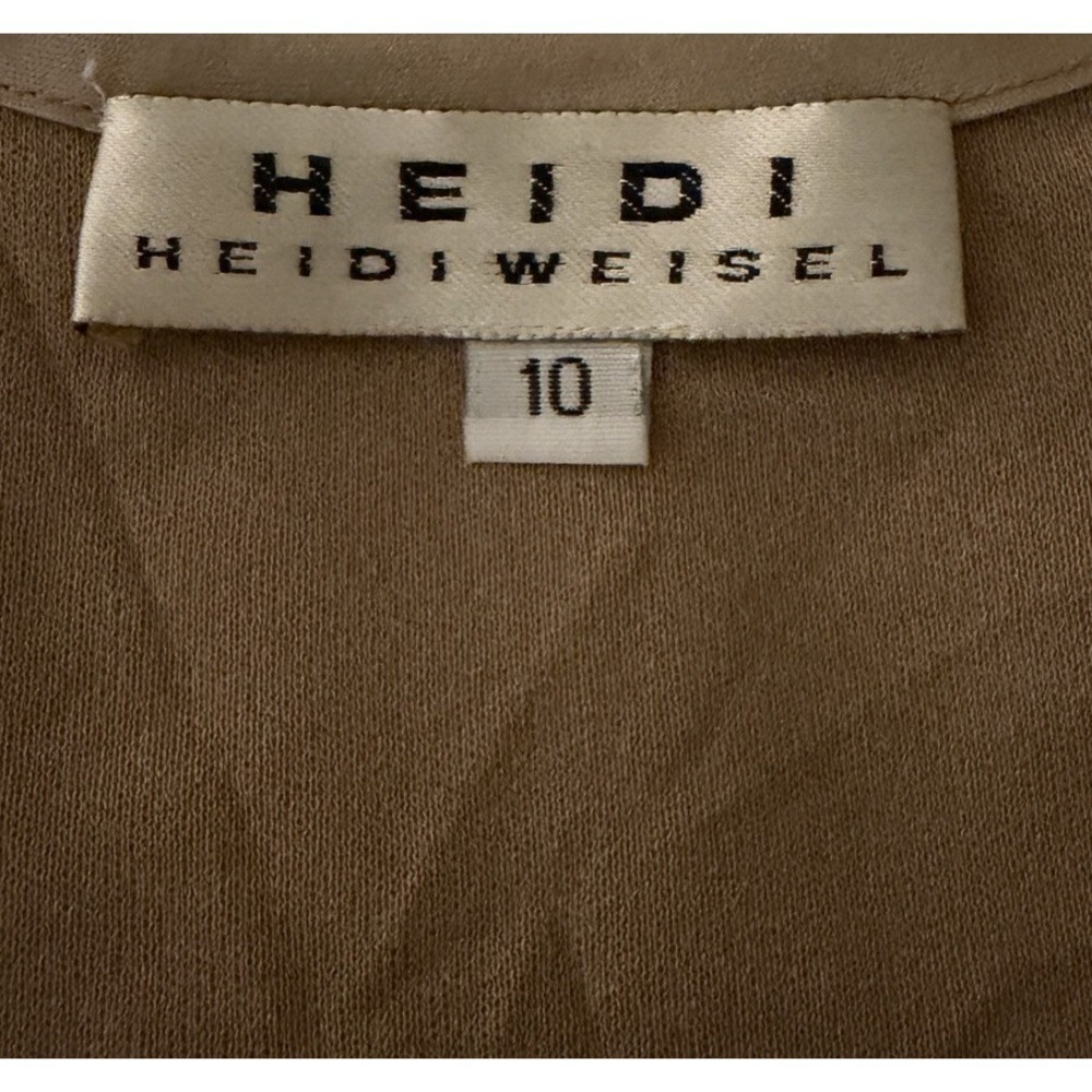 Vtg Heidi Weisel Silk Mini Slip Dress Champagne USA 90s Y2K Minimalist Luxury - Picture 16 of 16